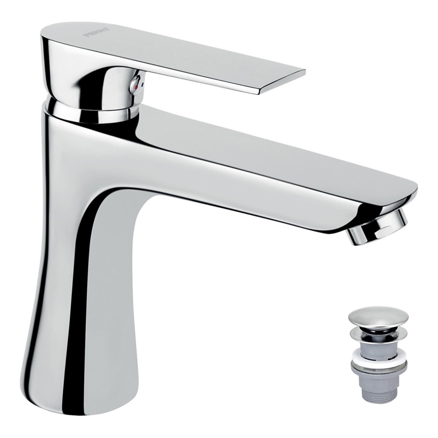 FERRO - Mitigeur pour lavabo + bonde ALGEO SQUARE, chrome brillant