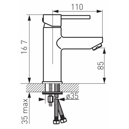 FERRO - Mitigeur pour lavabo + bonde FIESTA chrome brillant