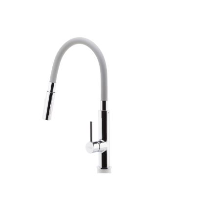 FERRO - Robinet d'évier avec bras flexible chrome brillant/gris