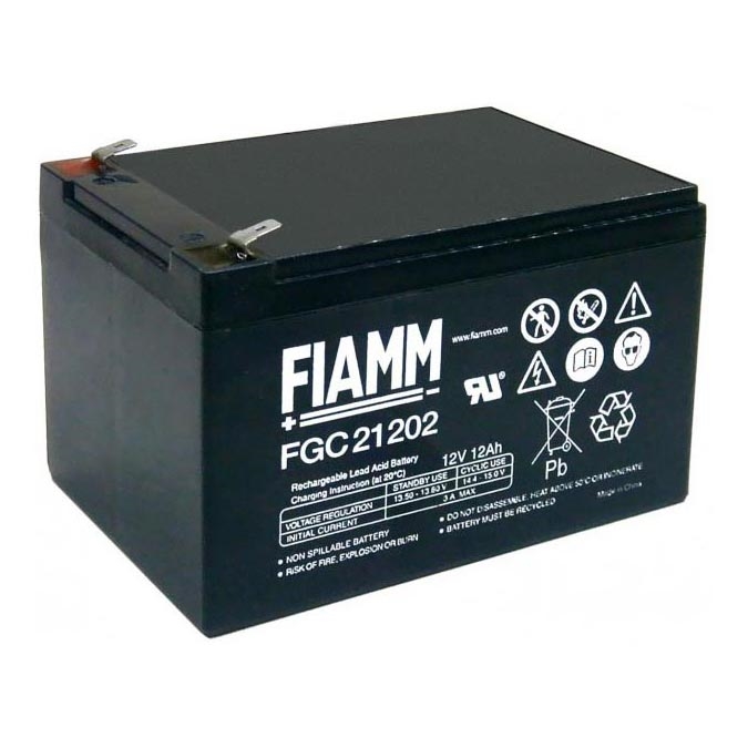 Fiamm FGC21202 - Lood-zuur accu cyclisch 12V/12Ah/faston 6,3mm