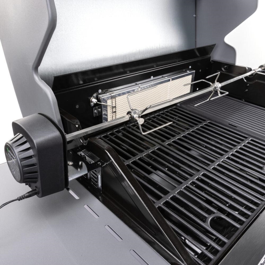 Fieldmann - Broche de rôtisserie motorisée 230V en acier inoxydable