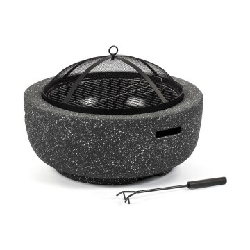 Fieldmann - Feu de camp portatif au bois avec grille anthracite