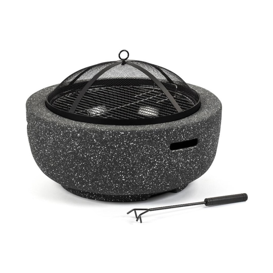 Fieldmann - Feu de camp portatif au bois avec grille anthracite
