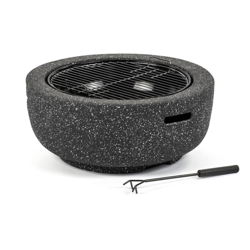 Fieldmann - Feu de camp portatif au bois avec grille anthracite