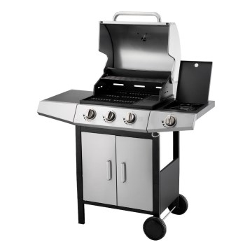 Fieldmann - Gasgrill 4x brander mat chroom/zwart