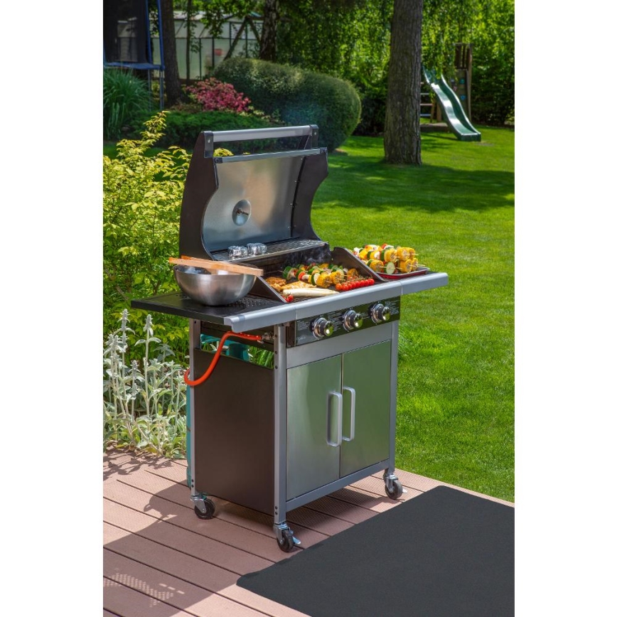 Fieldmann - Gril à gaz 3x brûleur chrome mat