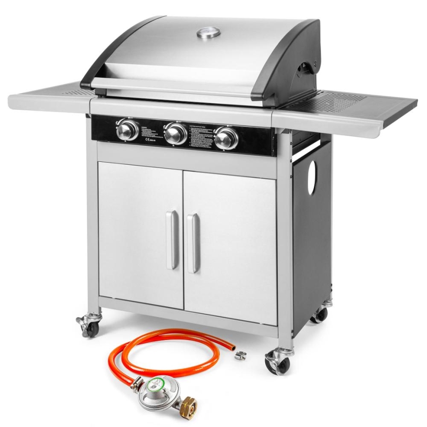 Fieldmann - Gril à gaz 3x brûleur chrome mat