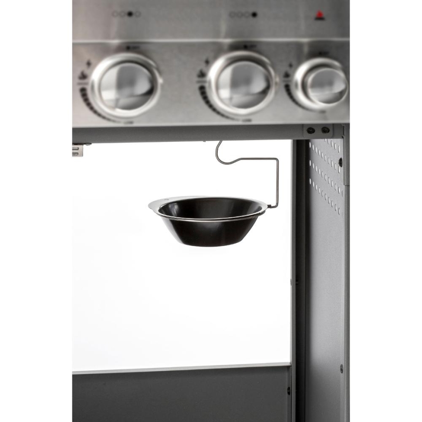 Fieldmann - Gril à gaz 5 brûleurs, finition chrome mat