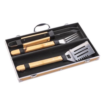 Fieldmann - Grilgerei van roestvrij staal met etui 3 st.