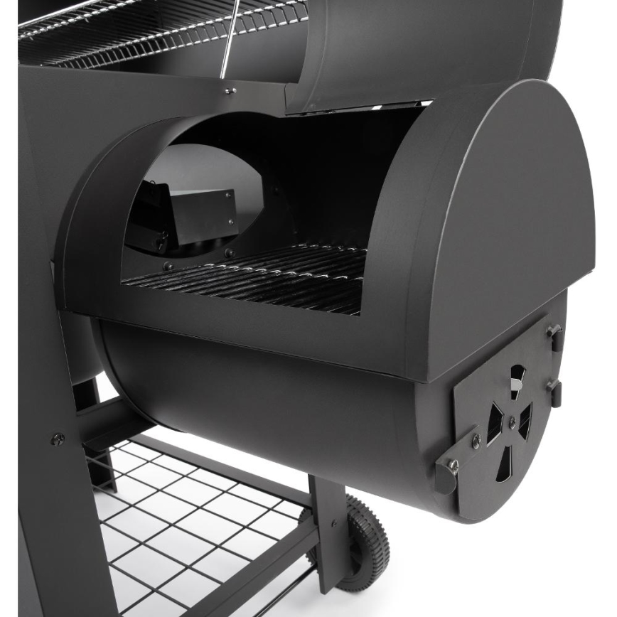 Fieldmann - Grill au charbon avec fumoir noir