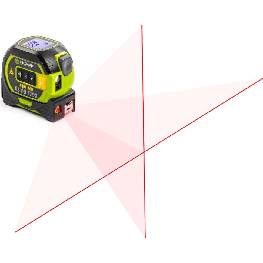 Fieldmann - Laserafstandsmeter met LED-display en roulettemeter 2xAA