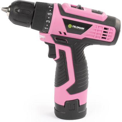 Fieldmann - Perceuse-visseuse sans fil 12 V 1500 mAh rose/noir