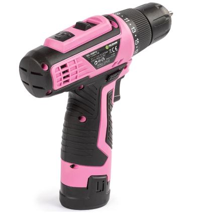 Fieldmann - Perceuse-visseuse sans fil 12 V 1500 mAh rose/noir