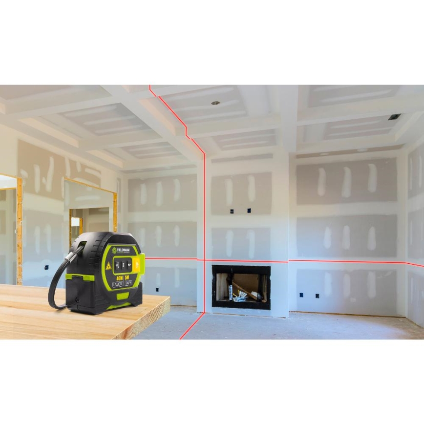Fieldmann - Télémètre laser avec affichage LED et compteur à roulette 2xAA