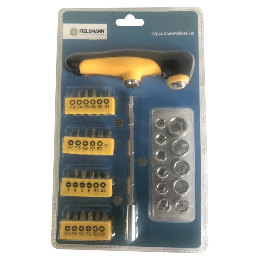 Fieldmann - Tournevis en T avec mèches et têtes 37 pcs