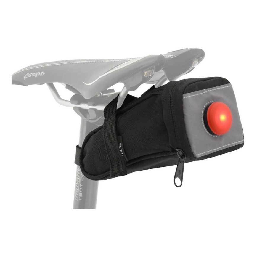 Fietszadeltas 0,5 l met achter LED-licht 2xCR2032