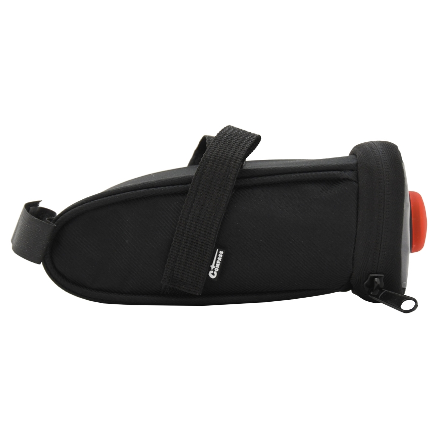 Fietszadeltas 0,5 l met achter LED-licht 2xCR2032