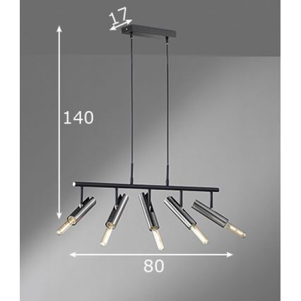 Fischer & Honsel 60369 - Suspension filaire DEAN 5xE27/25W/230V