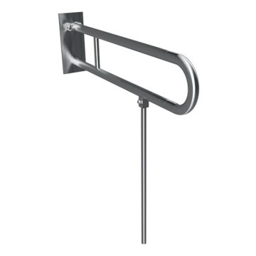 Fixation avec pied d'appui 10 x 80 cm inox/argenté