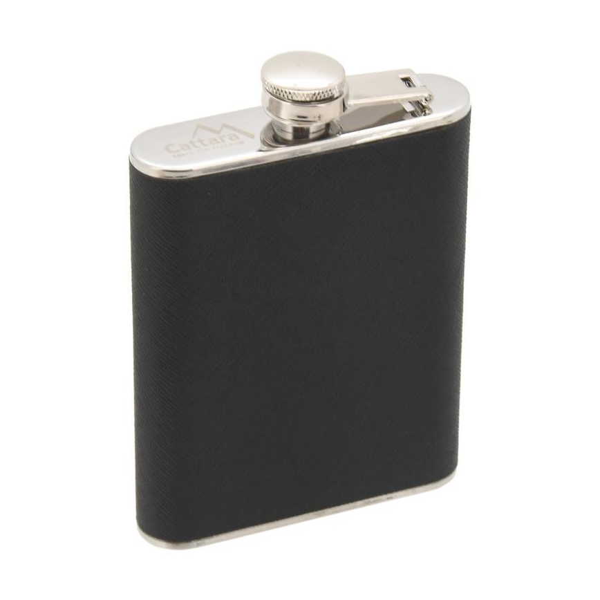 Flasque avec étui à cigares 175 ml noir