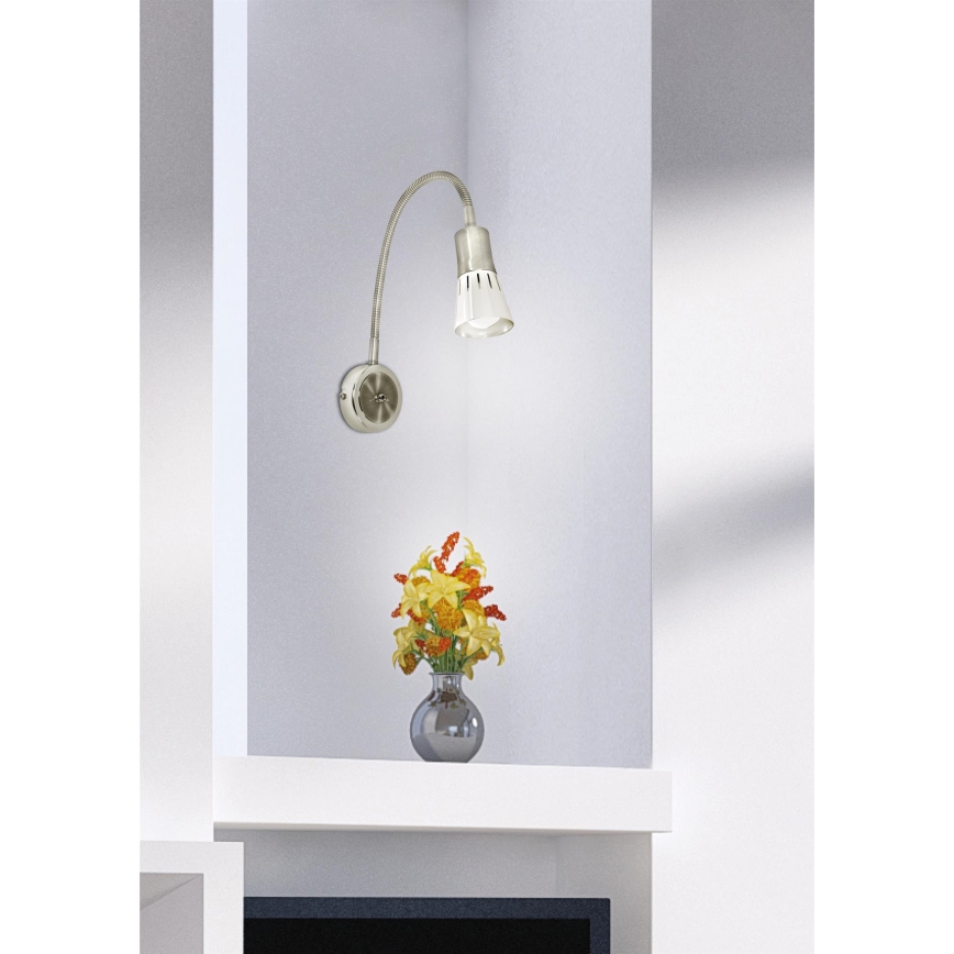 Flexibel klein lampje ARENA 1xE14/40W/230V mat chroom