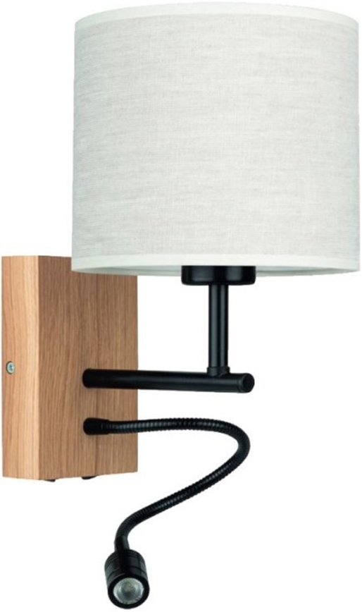 Flexibel lamp BOHO 1xE27/25W + LED/1W/230V eiken