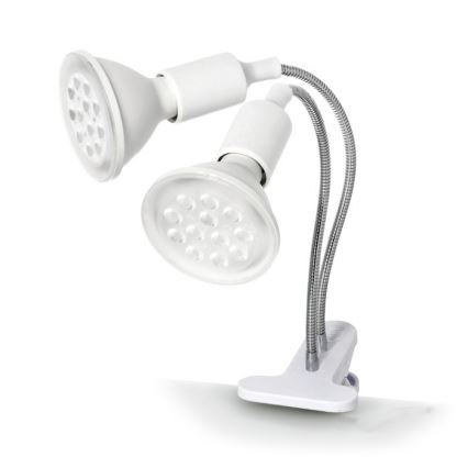 Flexibel tafellamp met clip voor het kweken van planten PLANTY 2xE27/30W/230V wit