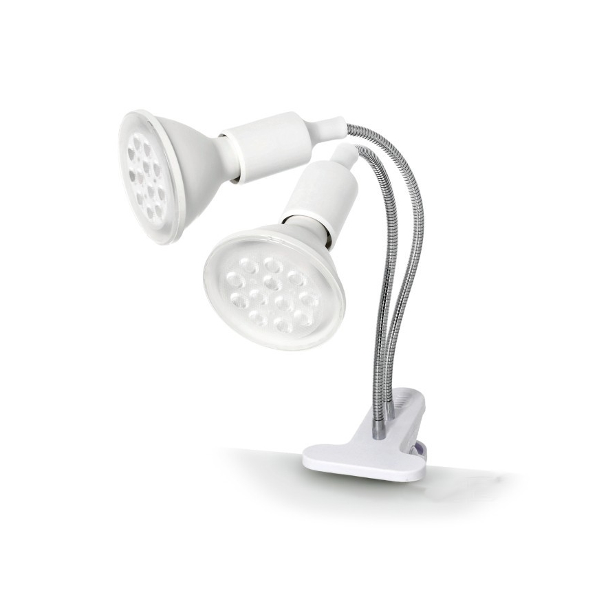 Flexibel tafellamp met clip voor het kweken van planten PLANTY 2xE27/30W/230V wit