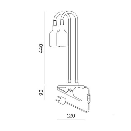 Flexibel tafellamp met clip voor het kweken van planten PLANTY 2xE27/30W/230V wit