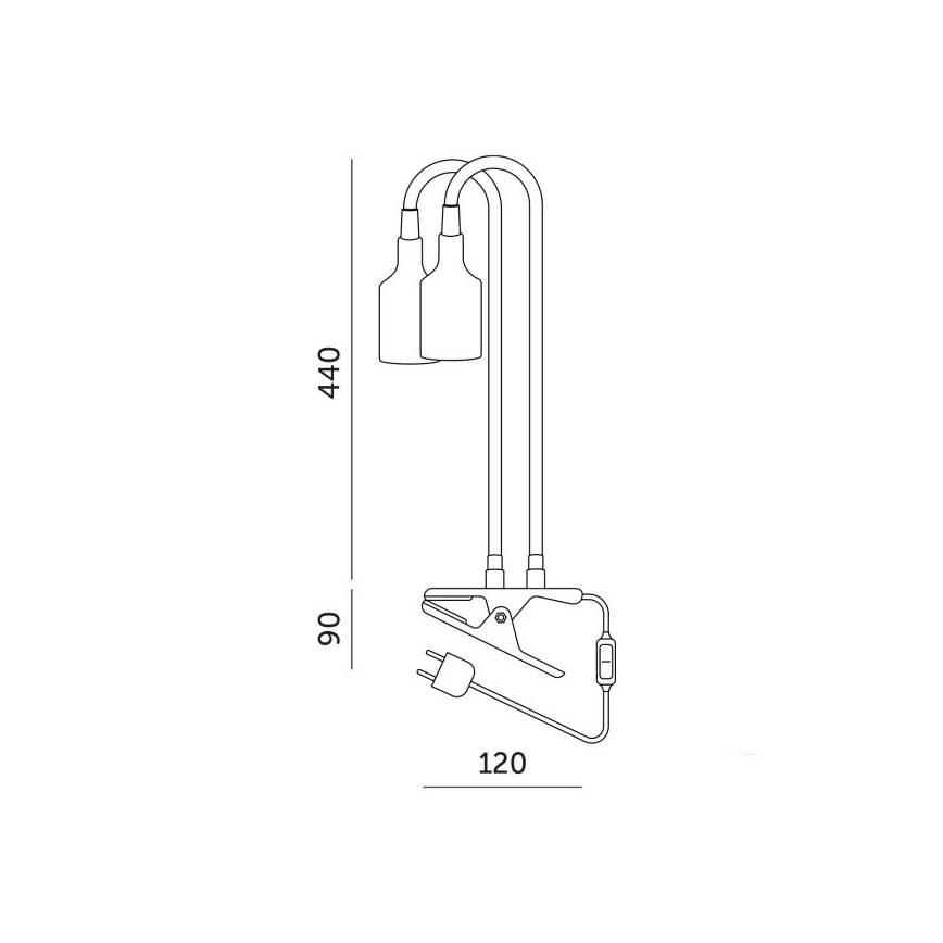 Flexibel tafellamp met clip voor het kweken van planten PLANTY 2xE27/30W/230V wit