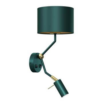 Flexibele lamp VERDE 1xE27/60W/230V + 1xGU10-MR11/7W groen