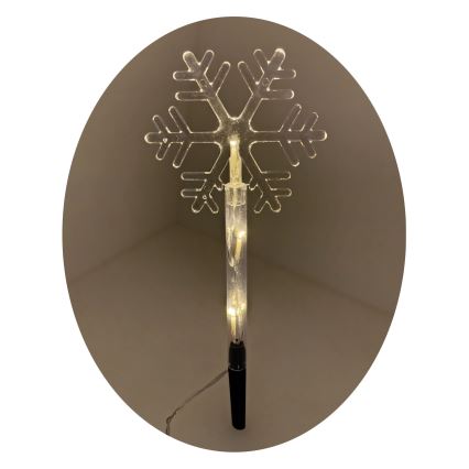 Flocon LED de Noël pour l'extérieur, blanc chaud, 3xLED/2xAA, IP44