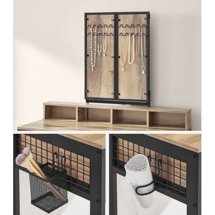 FLORA toilettafel met kruk, 28,6 x 42 cm, bruin/zwart