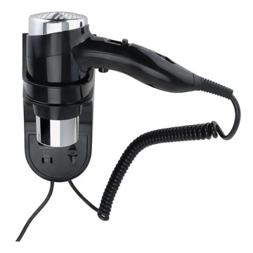 Föhn met houder 11x24 cm zilver/zwart