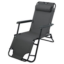 Foldable lounger antraciet