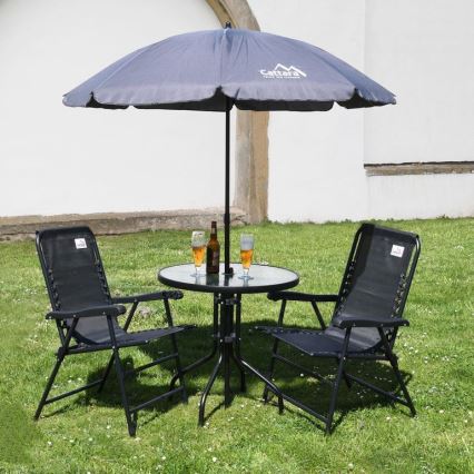 Folding tilting parasol diameter 1,8 m grijs