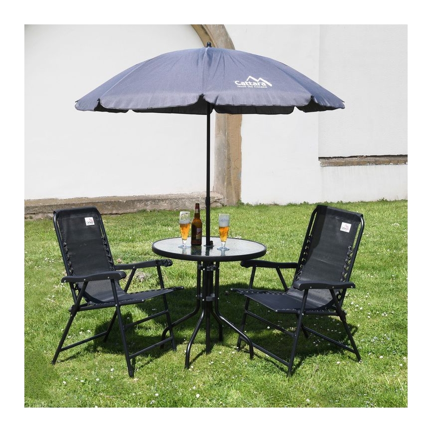 Folding tilting parasol diameter 1,8 m grijs