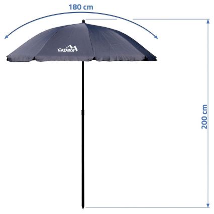 Folding tilting parasol diameter 1,8 m grijs