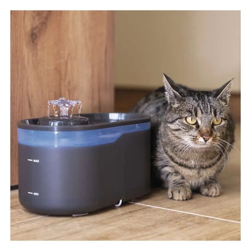 Fontaine à eau pour animaux 2,6 l/5V gris