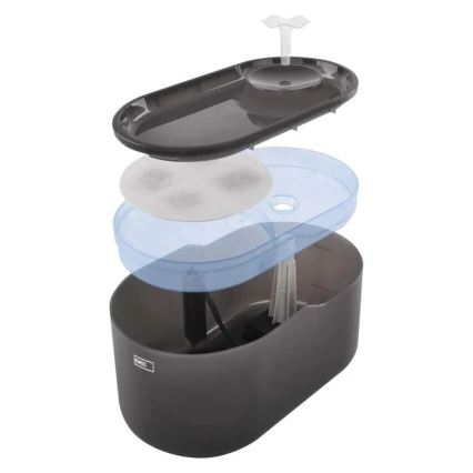 Fontaine à eau pour animaux 2,6 l/5V gris