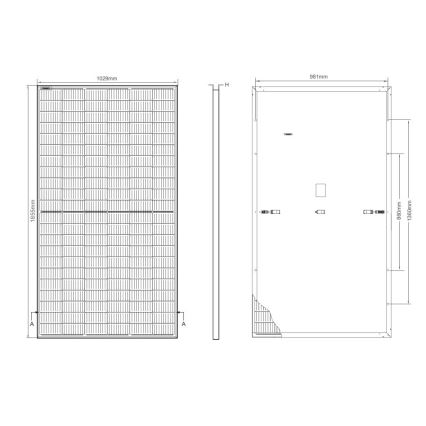 Fotovoltaïsch zonnepaneel  JINKO 400Wp zwart frame IP68 Half Cut - pallet 36 stuks