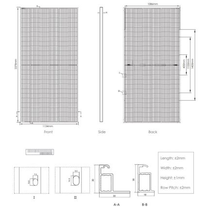 Fotovoltaïsch zonnepaneel JINKO 570Wp IP68 tweezijdig