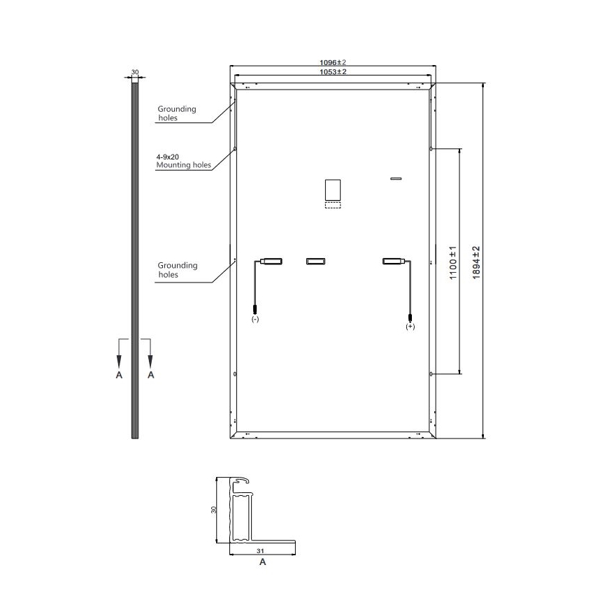 Fotovoltaïsch zonnepaneel Risen 440Wp zwart Frame IP68 Half Cut
