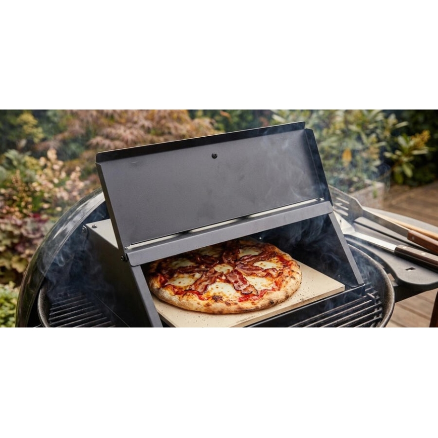 Four à pizza avec porte et thermomètre 40x35,5x21 cm noir