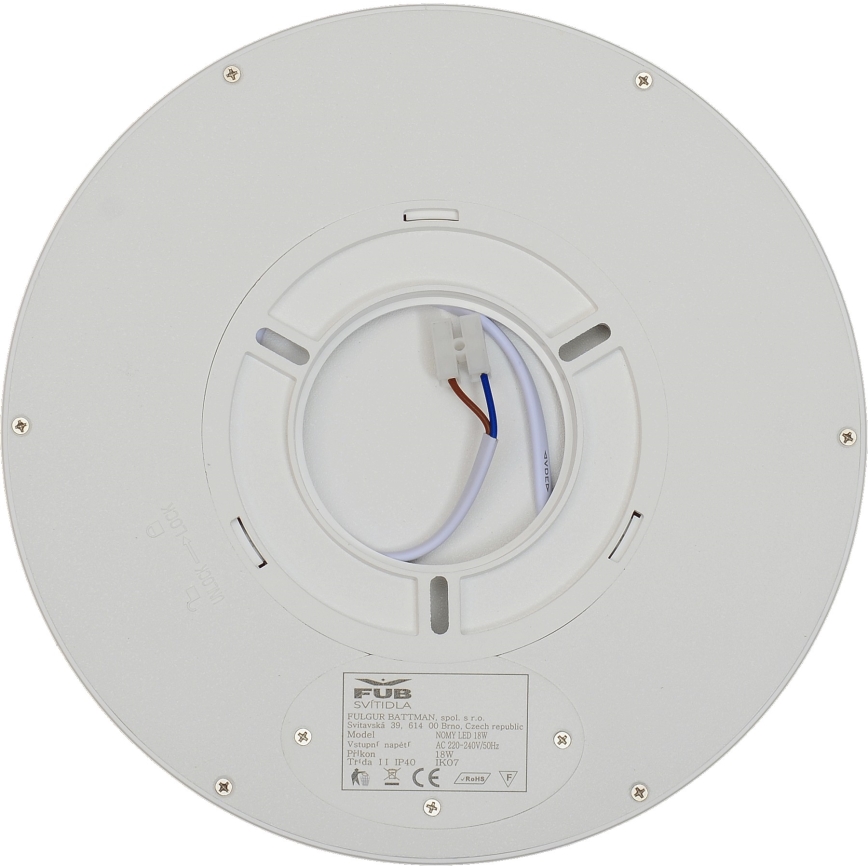 Fulgur 41810 - LED Plafondlamp NOMY LED/18W/230V 3000/4000/6000K IP40 diameter 23 cm wit