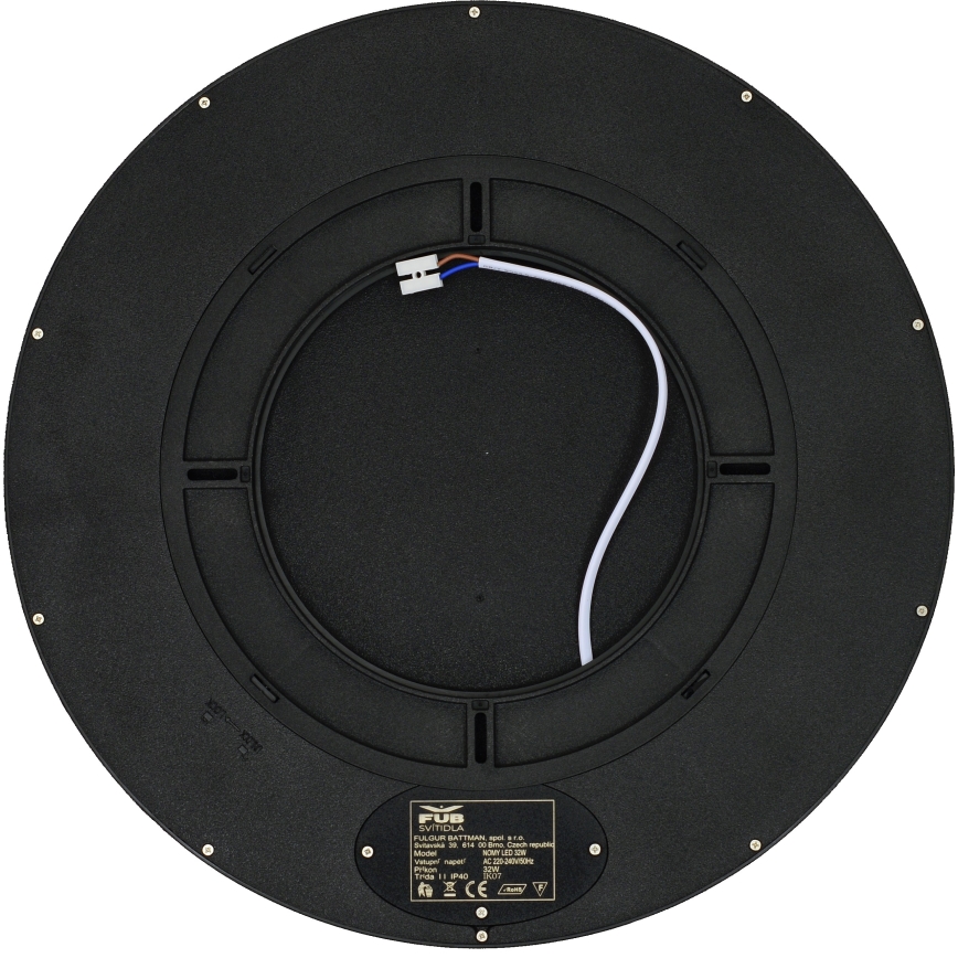 Fulgur 41813 - LED Plafondlamp NOMY LED/32W/230V 3000/4000/6000K IP40 diameter 40 cm zwart