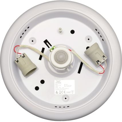 Fulgur s-22941 - Plafondlamp met bewegings- en schemersensor DARINA 2xE27/40W/230V Ø 30 cm wit