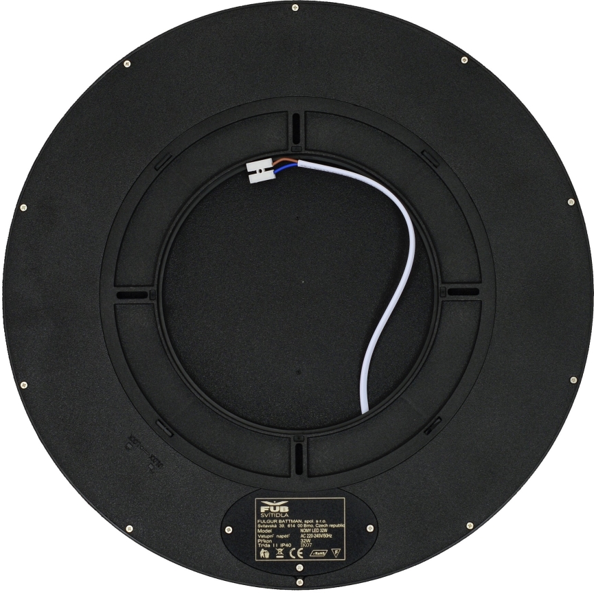 Fulgur s-42589 - LED Plafondlamp met bewegingssensor NOMY-S LED/32W/230V 3000/4000/6000K IP40 diameter 40 cm zwart
