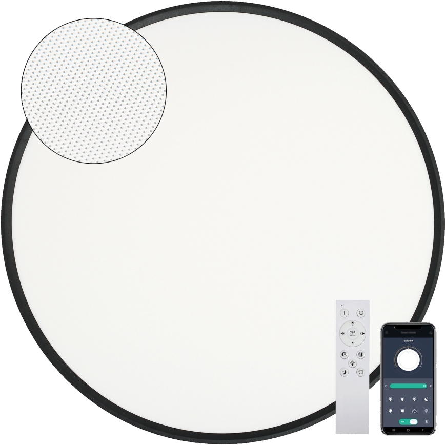 Fulgur s-43059 - Plafonnier LED dimmable NOMY LED/50W/230V 3000-6500K Ø 60 cm UGR19 IP40 Wi-Fi noir + télécommande