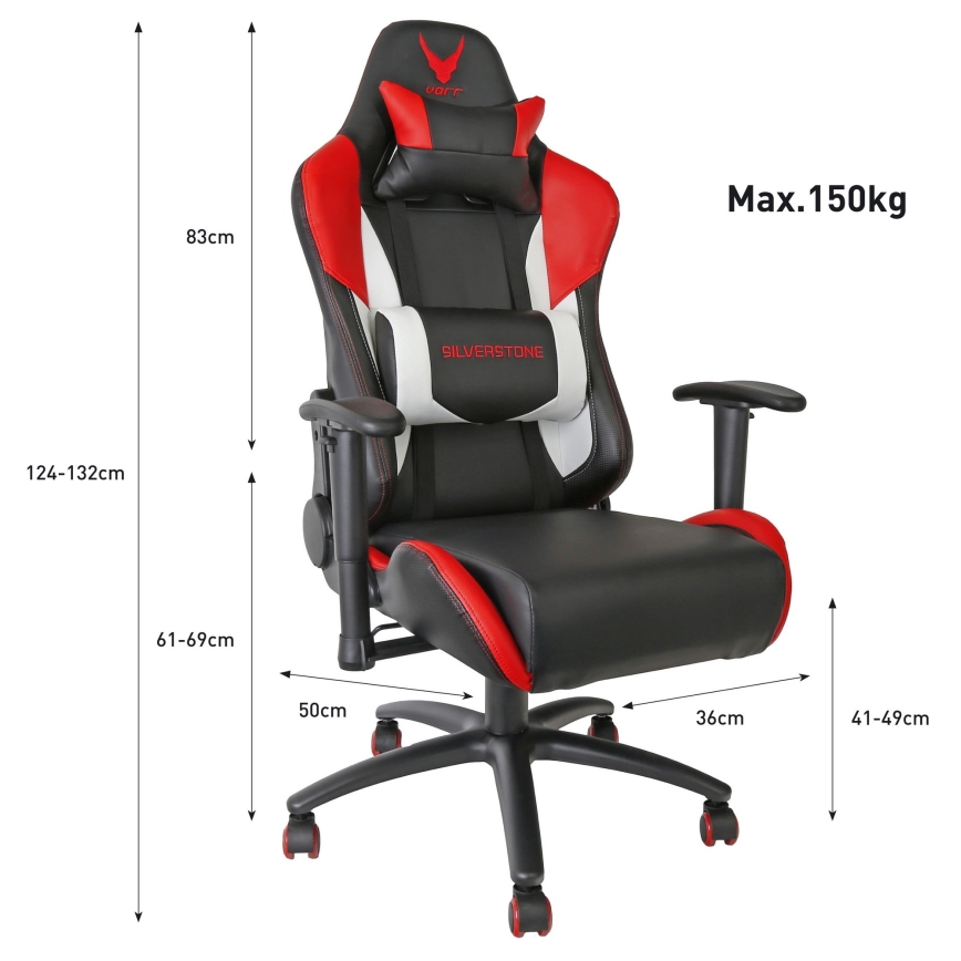 Gaming Stoel VARR Silverstone zwart/rood